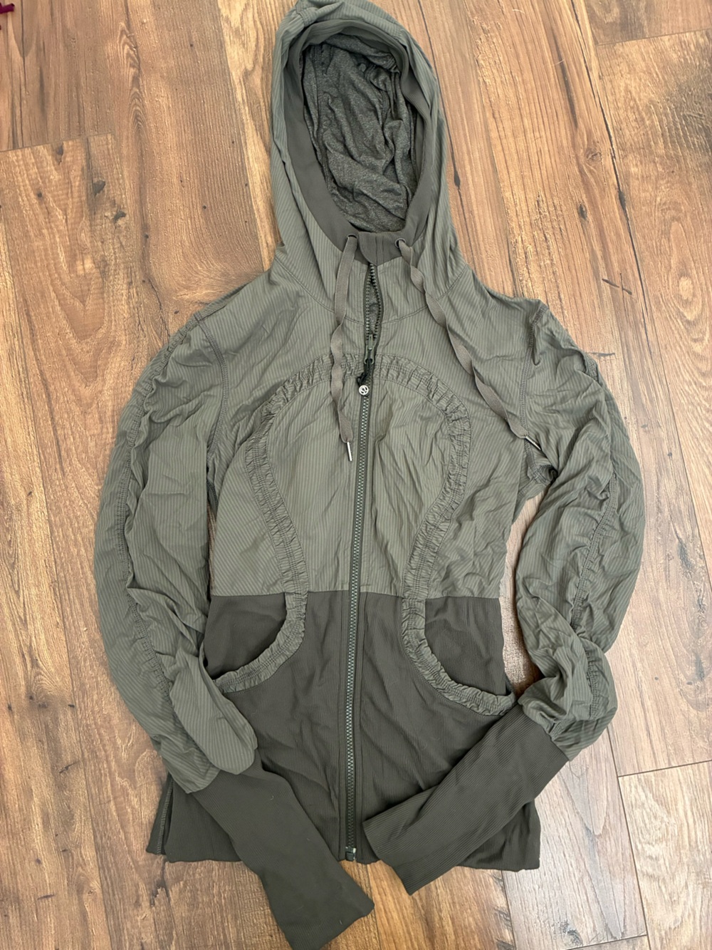 Lululemon Dance Studio Lightweight Olive Green Hooded Jacket